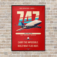 Thumbnail for Boeing 747-400 Dreamlifter vertical canvas print - framed - red background