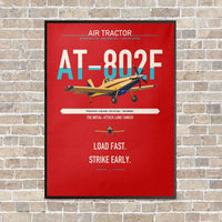 Thumbnail for Air Tractor AT-802F vertical canvas print - framed - red background