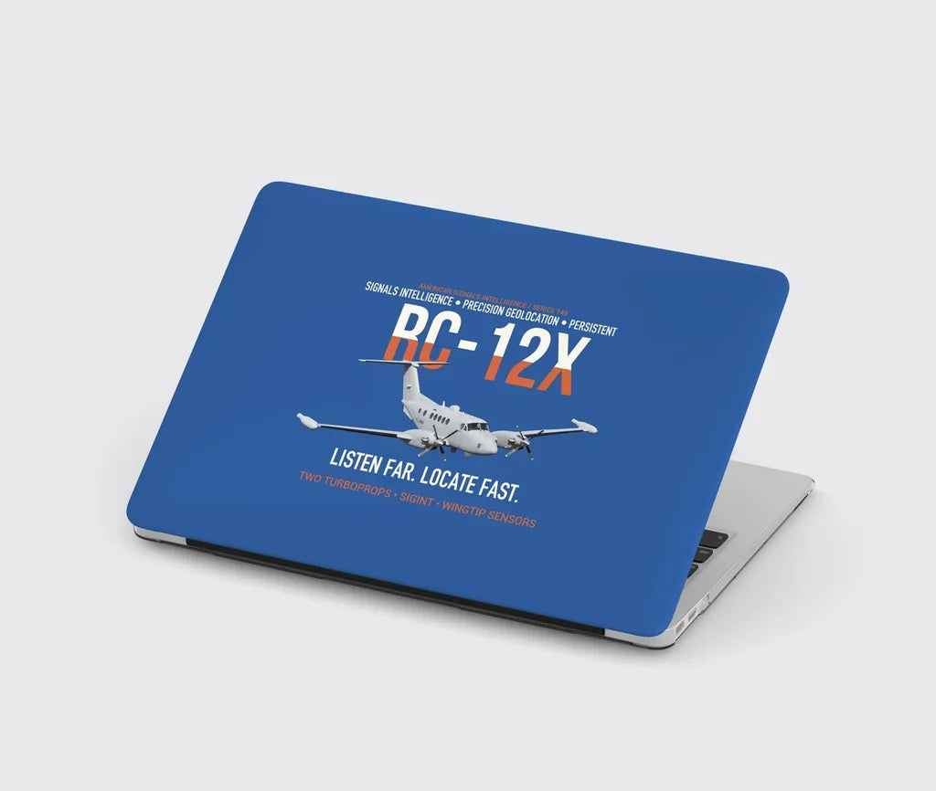 RC-12X Guardrail Signals From Above design on blue MacBook case