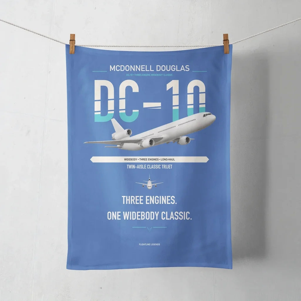 McDonnell Douglas DC-10 design on blue towel