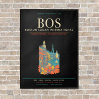 Thumbnail for Boston Logan International Airport BOS - Canvas Framed - Black