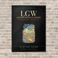Thumbnail for London Gatwick Airport LGW - Canvas Framed - Black