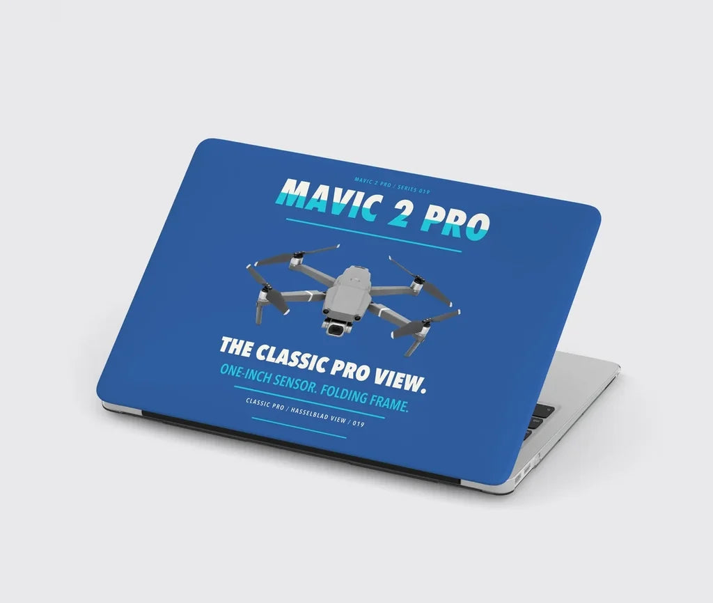 DJI Mavic 2 Pro design on blue MacBook case