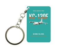 Thumbnail for KC-130F BuNo 149798 design on turquoise designed key chain, double-side print