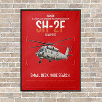 Thumbnail for Kaman SH-2F Seasprite vertical canvas print - framed - red background