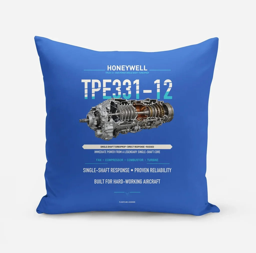 TPE331-12 design on blue pillow
