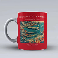Thumbnail for VINTAGE G4096 - The Coastal Express - Ceramic Mug design on red