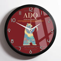 Thumbnail for Kodiak Airport ADQ Wall-Clock Framed - Dark Red