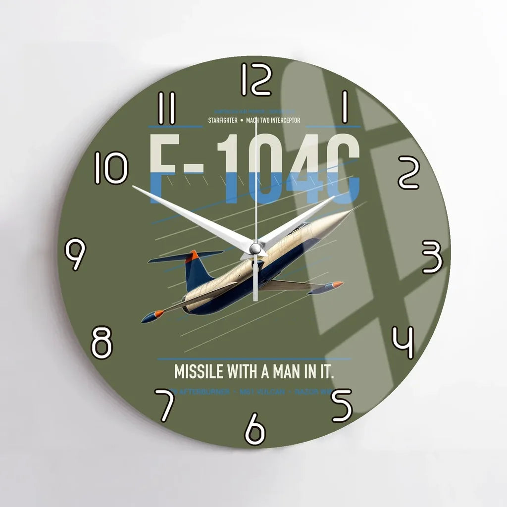 F-104C Starfighter design on green army no frame wall clock
