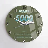 Thumbnail for Bombardier Global 5000 design on green army no frame wall clock