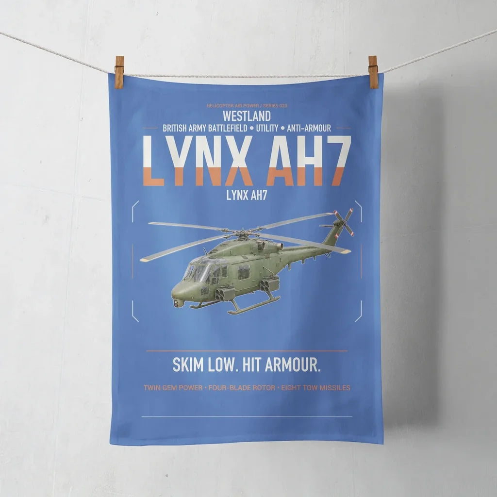 Westland Lynx AH7 design on blue towel