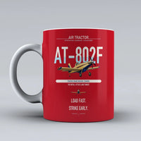Thumbnail for Air Tractor AT-802F design on red ceramic mug, double-side print