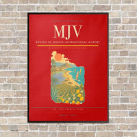 Thumbnail for Región de Murcia International Airport MJV vertical canvas print - framed - red background