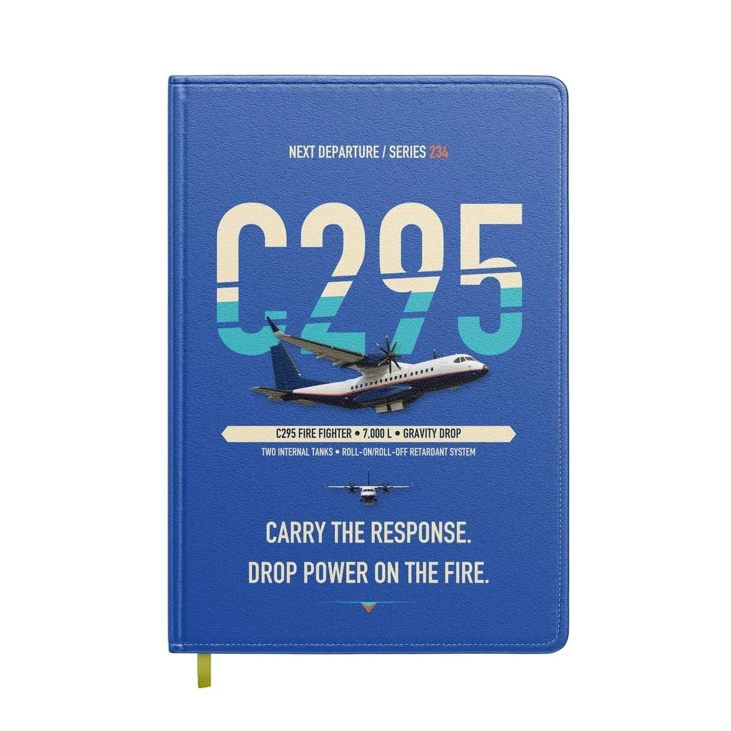 Airbus C295 Firefighter design on blue notebook