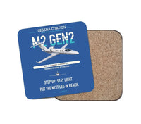 Thumbnail for Cessna Citation M2 Gen2 design on blue 1 piece coaster