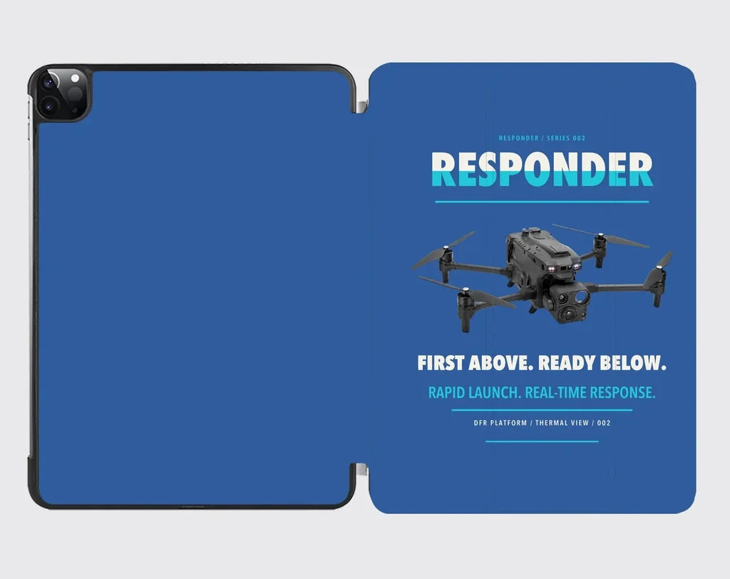 BRINC Responder design on blue ipad tablet case