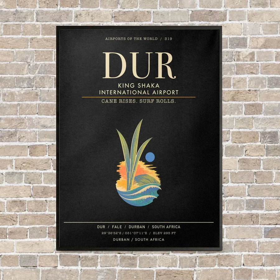King Shaka International Airport DUR - Canvas Framed - Black