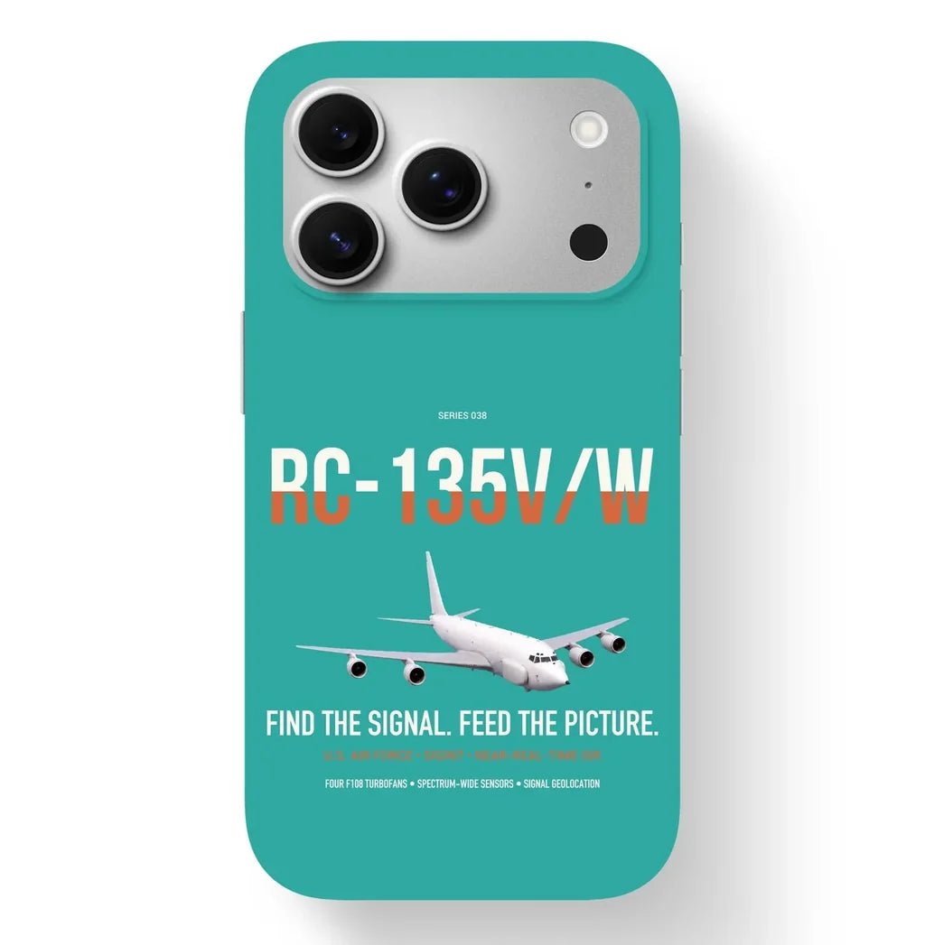 RC-135V W Rivet Joint design on turquoise magsafe iphone case, for iPhone 17 Pro