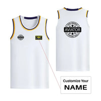 Thumbnail for %100 Original Aviator Designed Basketball Style Sports Tank Tops - view 15