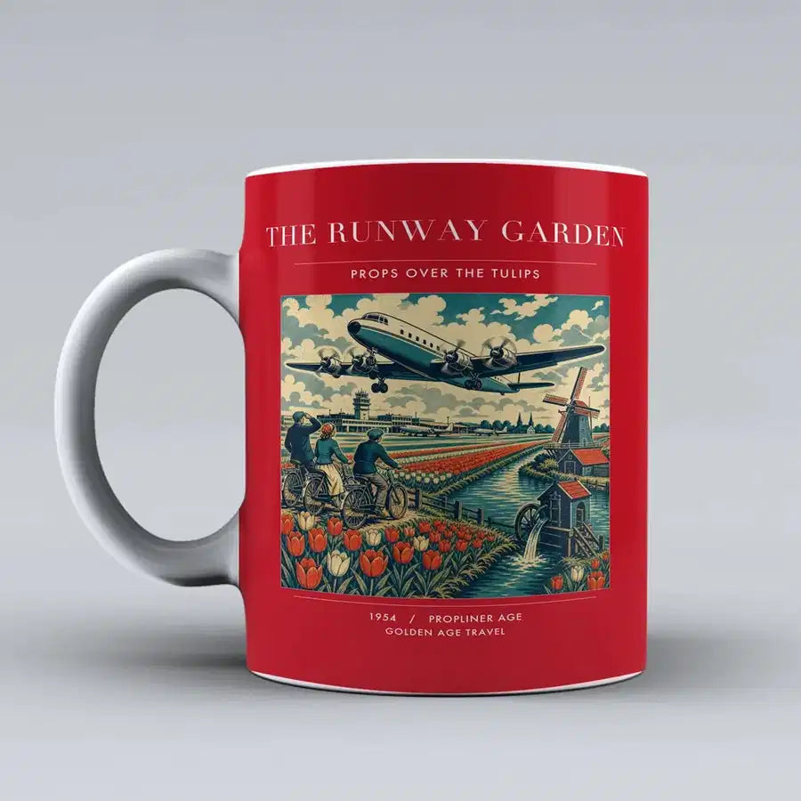 VINTAGE G4089 - The Runway Garden - Ceramic Mug design on red