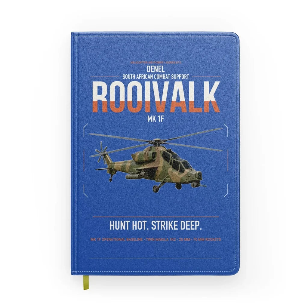 Denel Rooivalk Mk 1F design on blue notebook