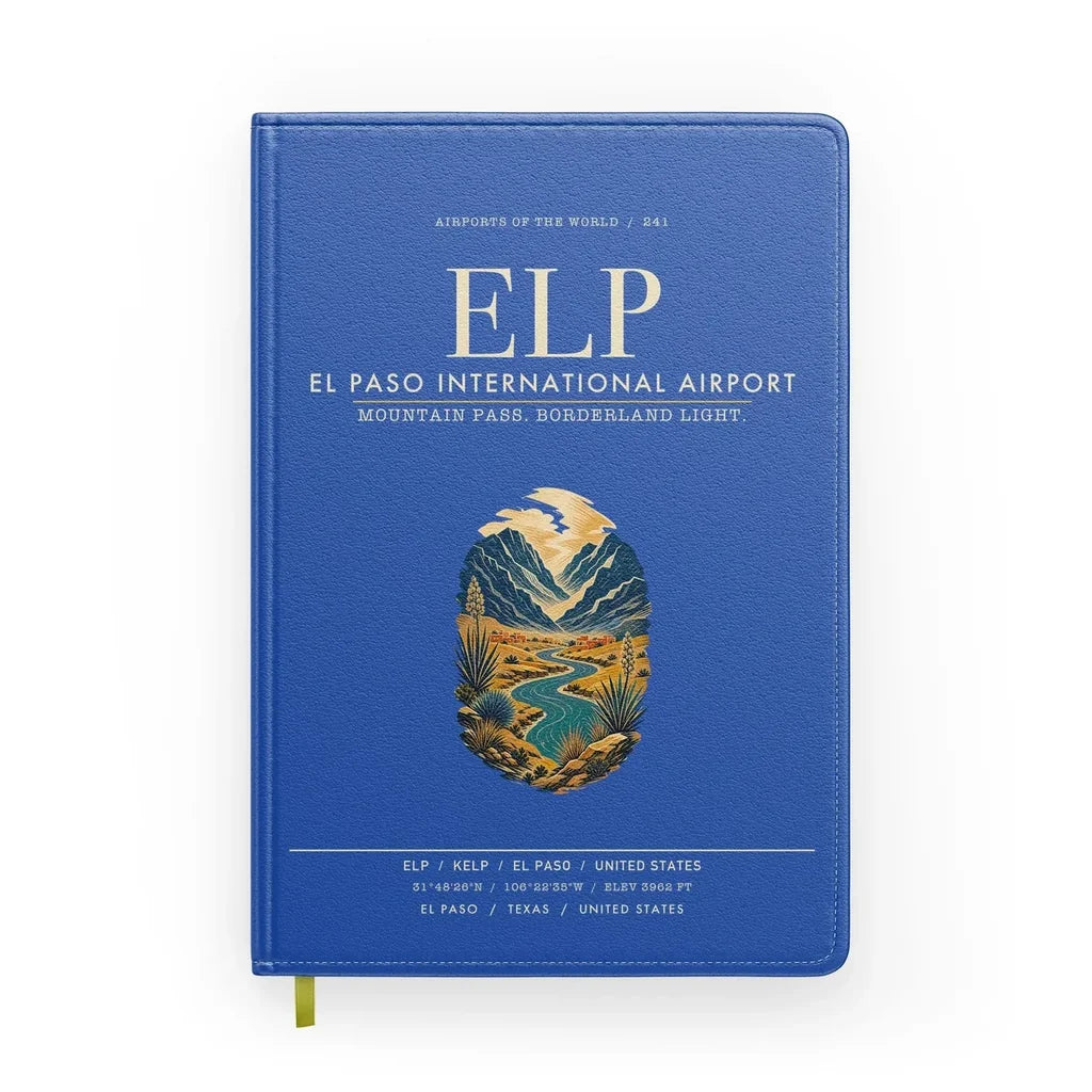 El Paso International Airport (ELP) design on blue notebook