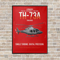 Thumbnail for Leonardo TH-73A Thrasher vertical canvas print - framed - red background