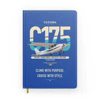 Thumbnail for Cessna 175 Skylark design on blue notebook