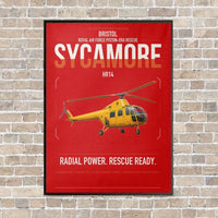 Thumbnail for Bristol Sycamore HR14 vertical canvas print - framed - red background