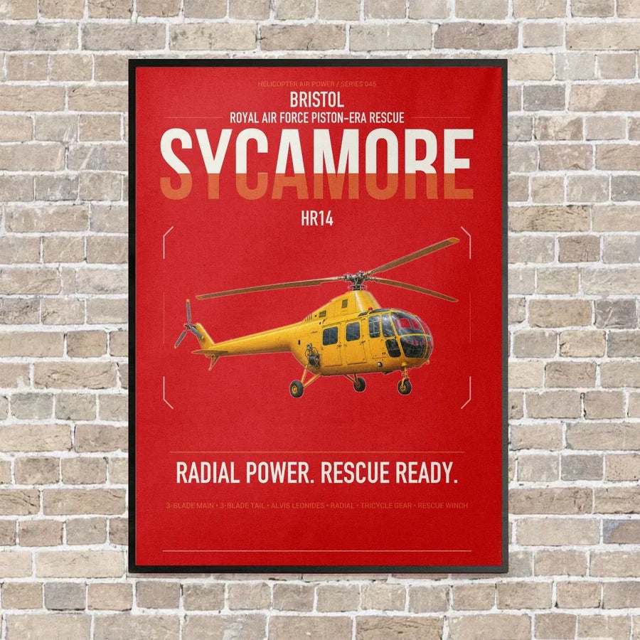 Bristol Sycamore HR14 vertical canvas print - framed - red background