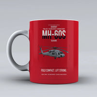 Thumbnail for Sikorsky MH-60S Seahawk design on red ceramic mug, double-side print