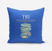 Thumbnail for Tri-Cities Airport (TRI) design on blue pillow