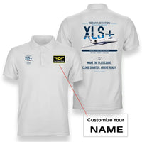 Thumbnail for Cessna Citation XLSPlus design on white+name double-side polo t-shirt, double-side print