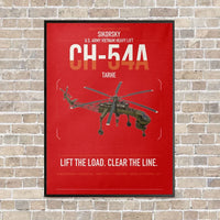 Thumbnail for Sikorsky CH-54A Tarhe vertical canvas print - framed - red background