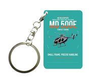 Thumbnail for MD Helicopters MD 500E design on turquoise designed key chain, double-side print