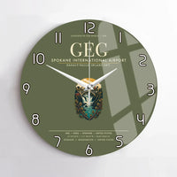 Thumbnail for Spokane International Airport (GEG) design on green army no frame wall clock
