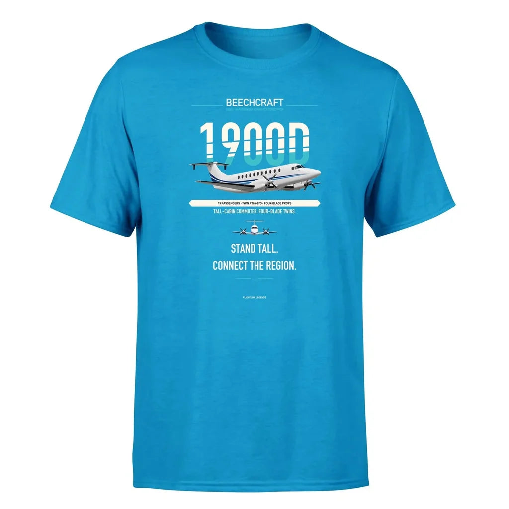 Beechcraft 1900D design on turquoise single side