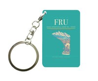 Thumbnail for Manas International Airport FRU — Bishkek Key Chain design on turquoise key chain