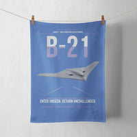 Thumbnail for B-21 Raider design on blue towel