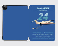 Thumbnail for Bombardier Learjet 24 design on blue ipad tablet case