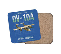 Thumbnail for OV-10A Bronco design on blue 1 piece coaster