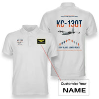 Thumbnail for KC-130T NP2000 design on white+name double-side polo t-shirt, double-side print