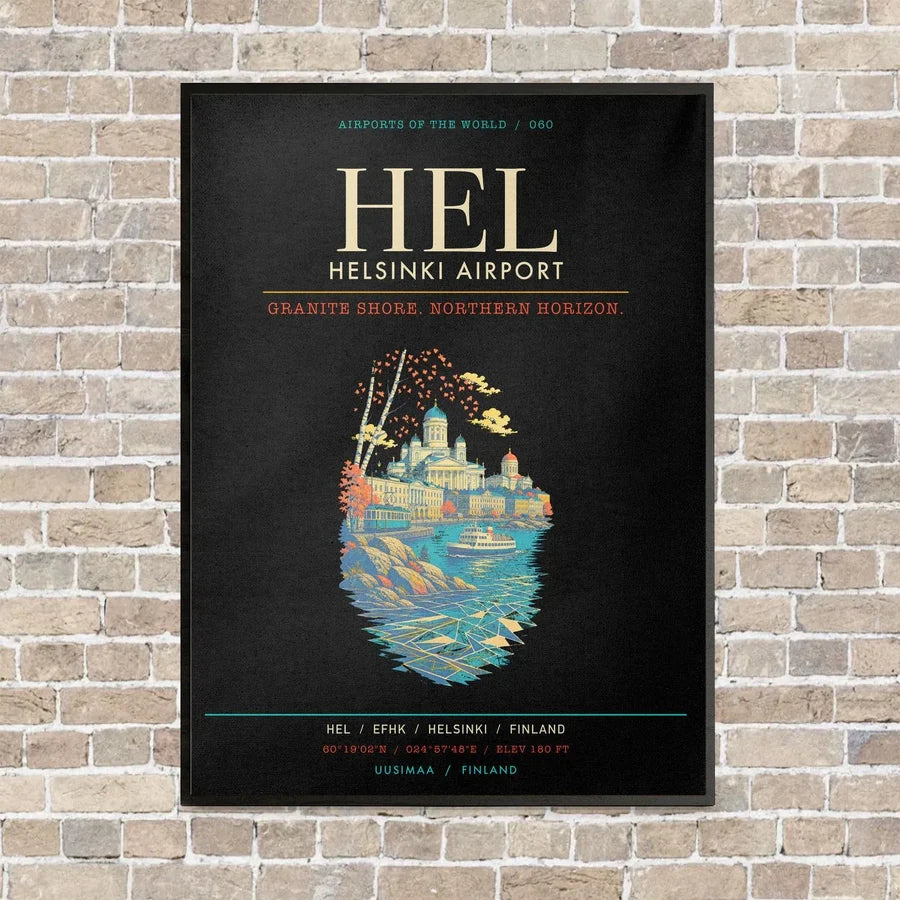 Helsinki Airport HEL - Canvas Framed - Black