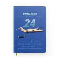 Thumbnail for Bombardier Learjet 24 design on blue notebook