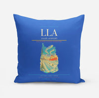 Thumbnail for Luleå Airport (LLA) design on blue pillow