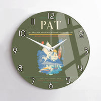 Thumbnail for Jay Prakash Narayan International Airport (PAT) design on green army no frame wall clock