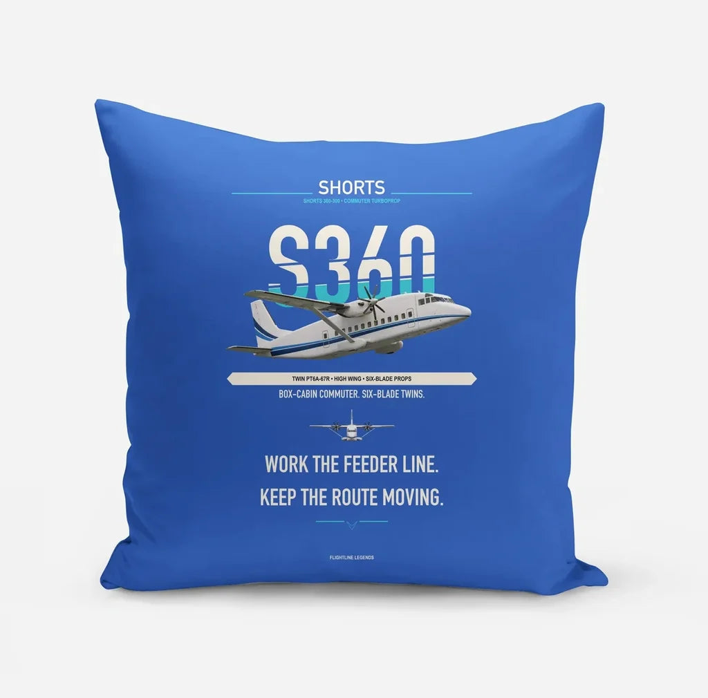 Shorts 360-300 design on blue pillow