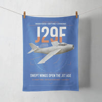 Thumbnail for Saab J 29F Tunnan design on blue towel