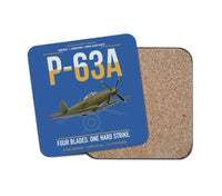 Thumbnail for P-63A Kingcobra design on blue 1 piece coaster