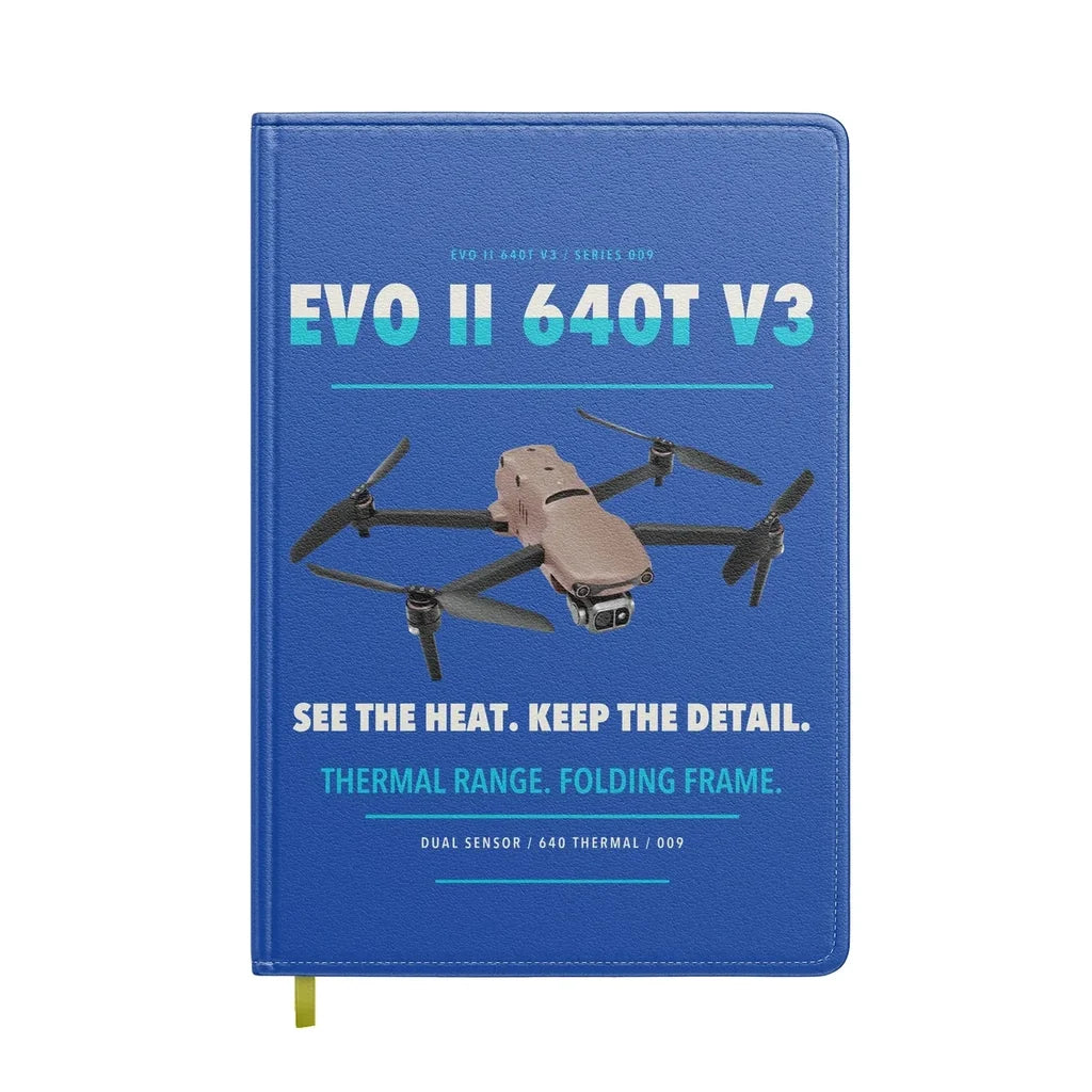 Autel EVO II Dual 640T V3 design on blue notebook